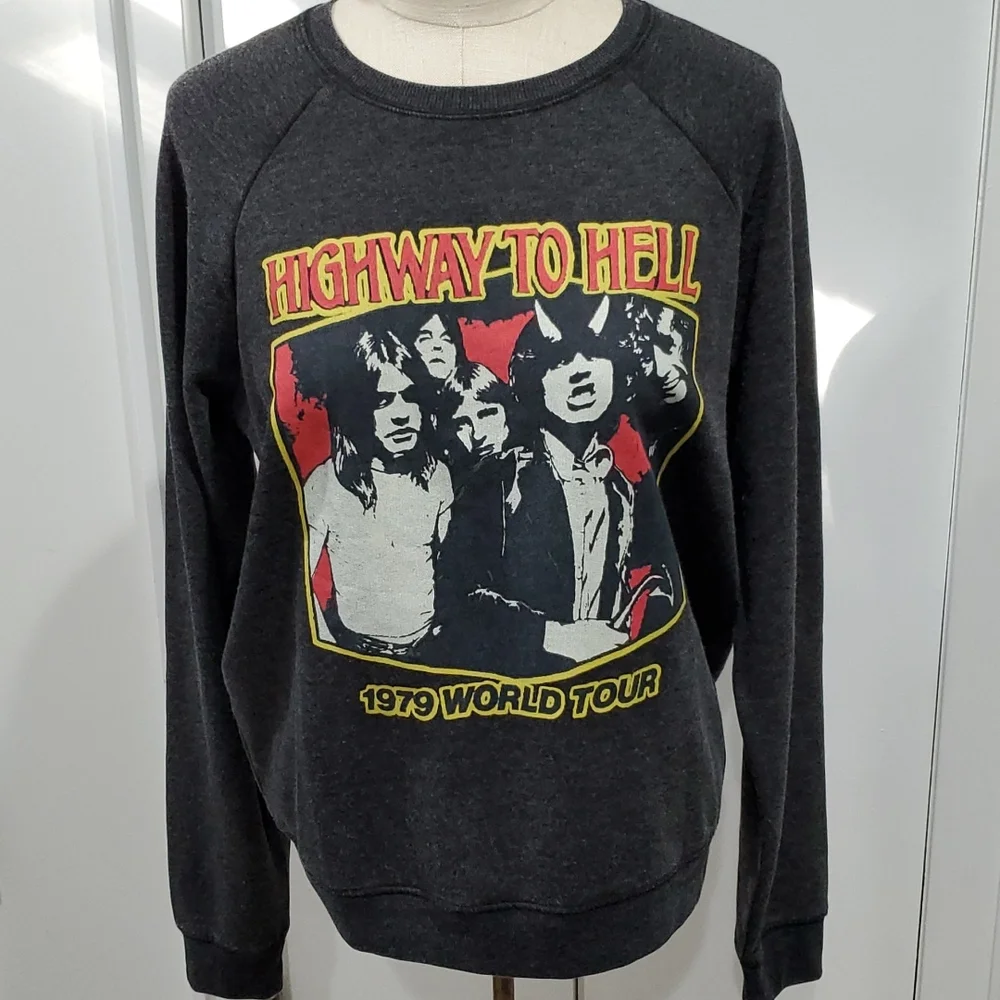 Lucky Brand AC/DC Sweatshirt Pullover Rock Graphic, Size Medium - Picture 2 of 6